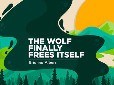 The banner for Brianna Albers' column depicts a wolf howling against a background of mountains and trees, with the words 