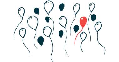 Illustration of red balloon surrounded by black and white ones.