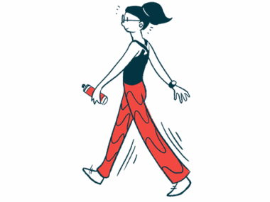 A woman is shown walking.