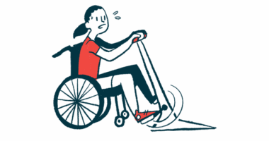 Lung and upper limb function | SMA News Today | Illustration of female in wheelchair