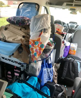 Travel with SMA | SMA News Today | Photo of the back of the family's van, loaded with luggage and medical supplies.