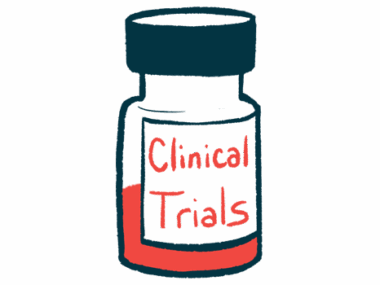 A half-full prescription medicine bottle bears a label reading 'Clinical Trials.'