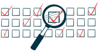 An oversized magnifying glass is used to highlight a checked box on a survey form.