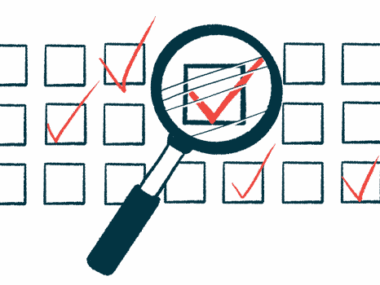 A magnifying glass is used to highlight a checked box on a survey form.