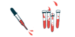 microRNAs in blood | SMA News Today | illustration of blood in syringe and vials