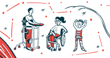 An illustration shows specialized equipment used by people with SMA.