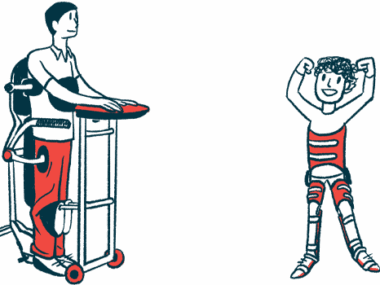 robotic suit | SMA News Today | illustration of children in walking assistive devices