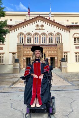 spinal muscular atrophy | SMA News Today | photo of Alexa Dectis graduating from Chapman University's Fowler School of Law