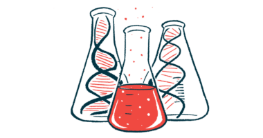 An illustration of three laboratory vials, two containing DNA and one with a liquid compound.