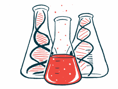 An illustration of three laboratory vials, two containing DNA and one with a liquid compound.