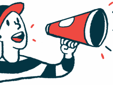 Illustration of a person using a megaphone cone to make an announcement.