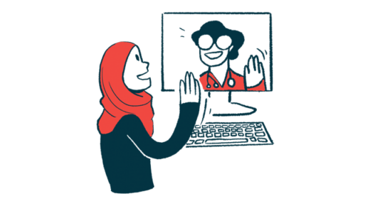 A patient is shown talking with a doctor during a telehealth video call.