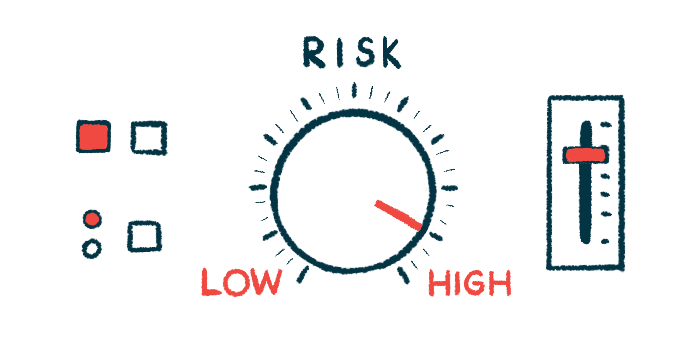 An illustration capturing risk as a dial moving between low and high recordings.