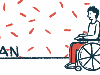 This illustration for the American Academy of Neurology annual meeting shows a person in a wheelchair.