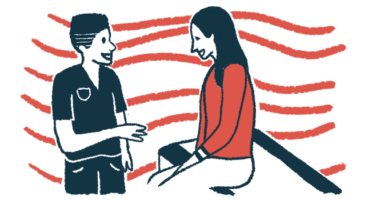 An illustration of a medical professional with a patient.