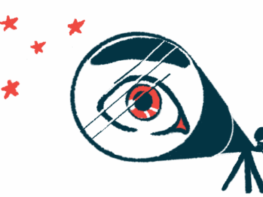 A giant eye is shown on a telescope lens.