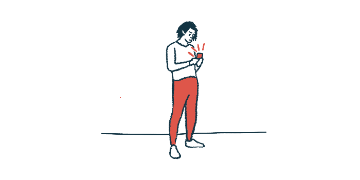 Illustration of person using a smartphone.