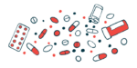 An illustration shows capsules, pills, and tablets of medicine.