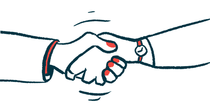 A close-up of a handshake is shown.