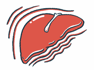 An illustration shows a close-up view of a human liver.