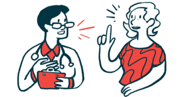 A person speaks to a doctor.