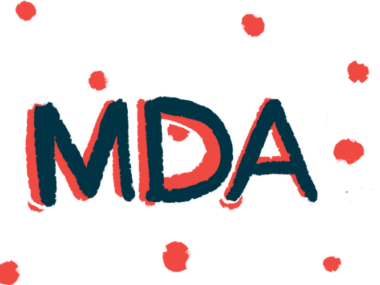 The letters MDA are shown in black, with red shadows, against a backdrop of red polka dots on a white background.