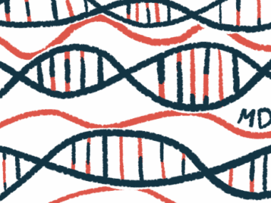 The acronym MDA is seen among strands of DNA.