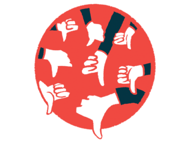 An illustration of multiple hands giving a 'thumbs down' signal.