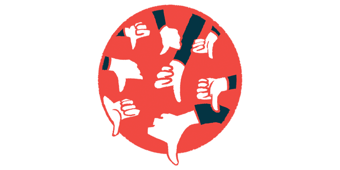 An illustration of multiple hands giving a 'thumbs down' signal.