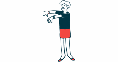 A person gives the thumbs-down sign with both hands.