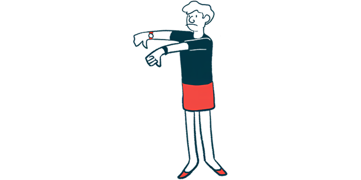 A person gives the thumbs-down sign with both hands.