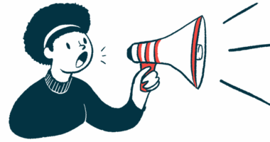 An illustration of a woman making an announcement through a megaphone.