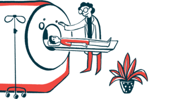 A technician prepares a patient for an MRI scan.