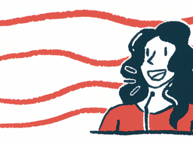 The acronym MDA is seen alongside a woman speaking with a microphone at a podium.