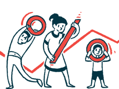 Three people each hold one part of a giant percent symbol.